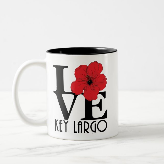 Tasse 2 Couleurs LOVE Key Largo Red Hibisus (Gauche)