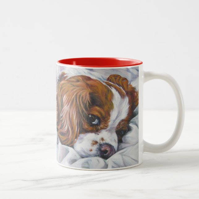 Tasse 2 Couleurs Love King Charles Cavalier Pups (Droit)