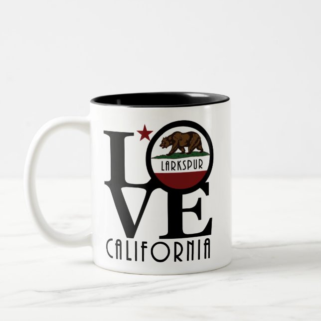 Tasse 2 Couleurs LOVE Larkspur Californie 11oz (Gauche)