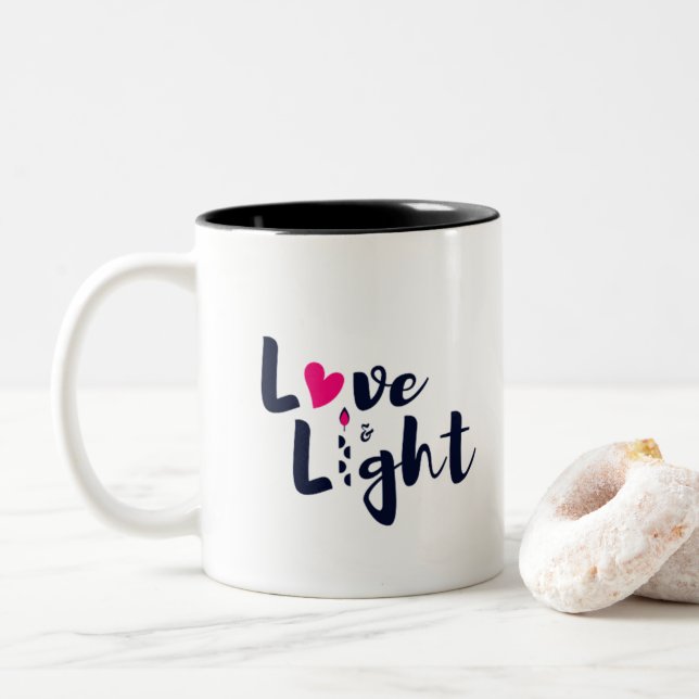 TASSE 2 COULEURS LOVE & LIGHT-HANOUKKA (Avec donut)