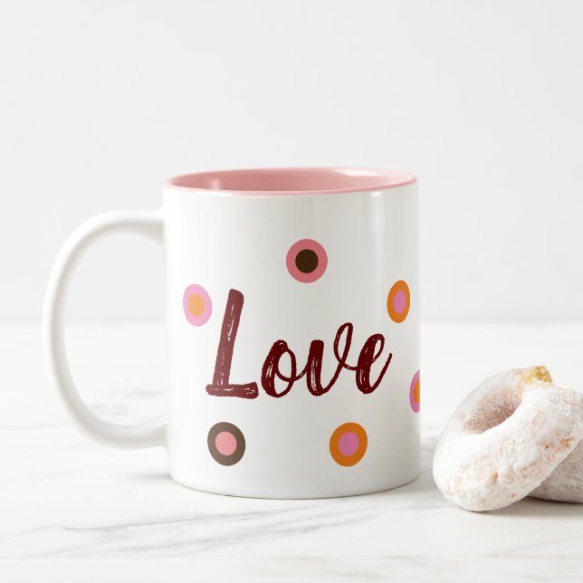 Tasse 2 Couleurs Love, Love (Avec donut)