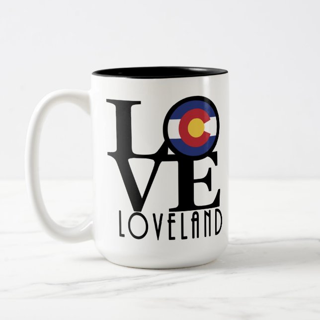 Tasse 2 Couleurs LOVE Loveland Colorado 15o (Gauche)