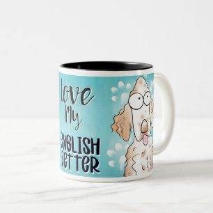 Tasse 2 Couleurs Love My English Setter Cartoon 11oz
