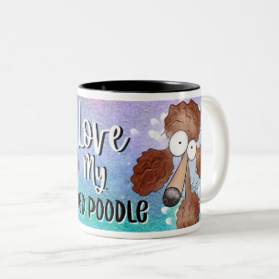 Tasse 2 Couleurs Love My Red Poodle Cartoon 11oz