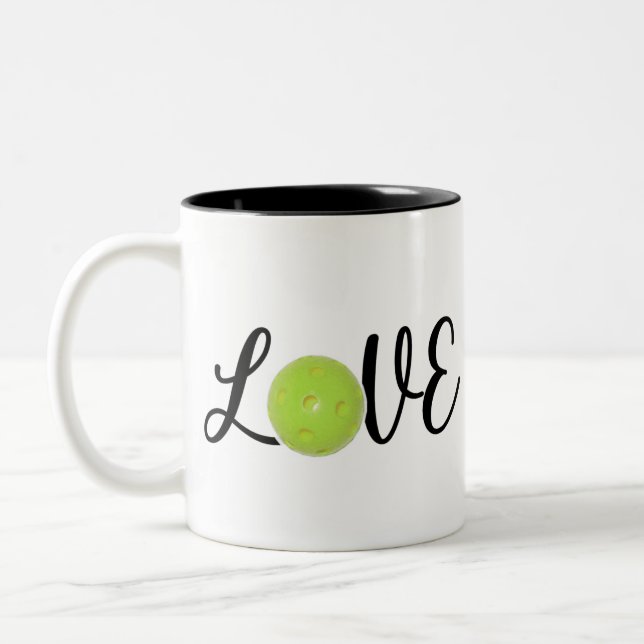 Tasse 2 Couleurs Love pickleball script (Gauche)