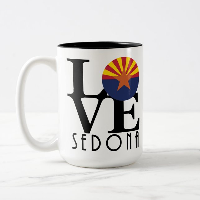 Tasse 2 Couleurs LOVE Sedona Arizona 15oz (Gauche)
