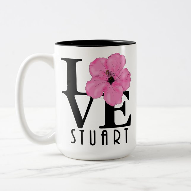 Tasse 2 Couleurs LOVE Stuart Florida Red 15oz (Gauche)
