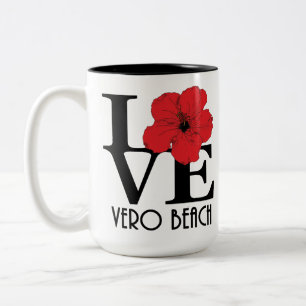 Tasse 2 Couleurs LOVE Vero Beach Hibiscus rouge 15oz