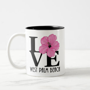 Tasse 2 Couleurs LOVE West Palm Beach Hibiscus rose 11oz