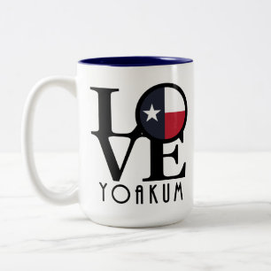 Tasse 2 Couleurs LOVE Yoakum Texas 15oz