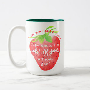 Tasse 2 Couleurs Love You Berry Beaucoup de fraises sucrées Valenti