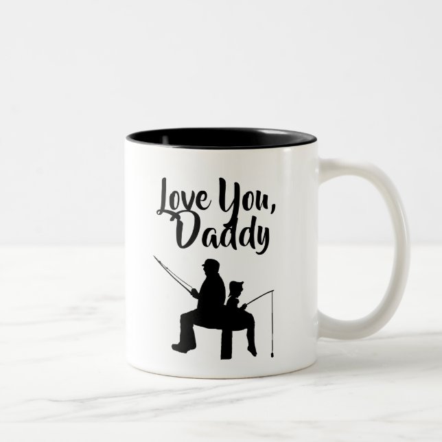 Tasse 2 Couleurs Love You Papa Fishing (Droit)