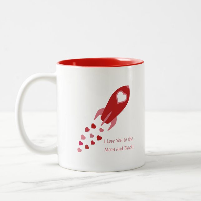 Tasse 2 Couleurs Love You to the Moon and Back Rocket Ship (Gauche)