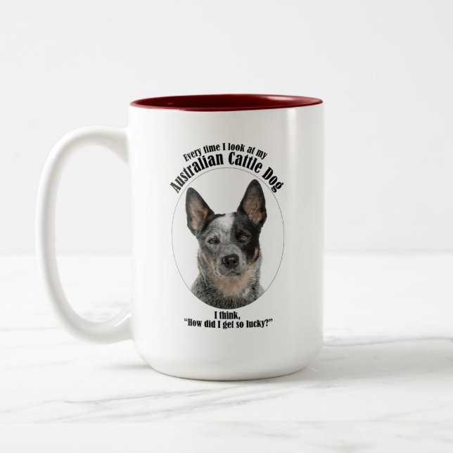 Tasse 2 Couleurs Lucky Australian Cattle Dog (Gauche)
