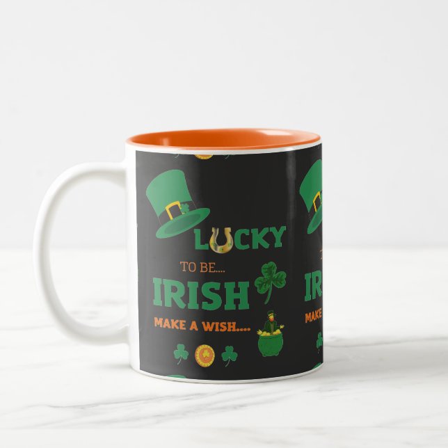 Tasse 2 Couleurs Lucky irish fait un voeu (Gauche)