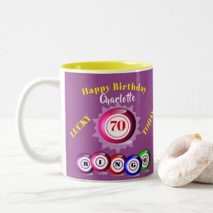 Tasse 2 Couleurs Lucky Numéro Bingo Thématique Anniversaire Café