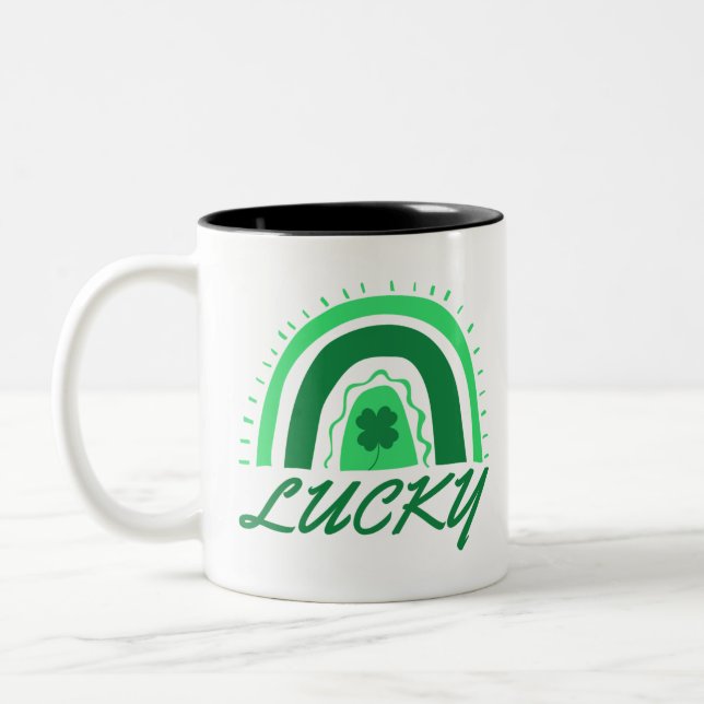 Tasse 2 Couleurs Lucky Shamrock Rainbow (Gauche)
