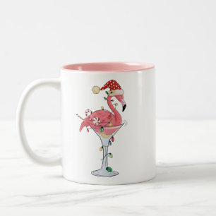 Tasse 2 Couleurs Lumières de Flamant de Noël Xmas Animal Tropical