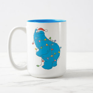 Tasse 2 Couleurs Lumières de Noël de Cookie Monster vintage