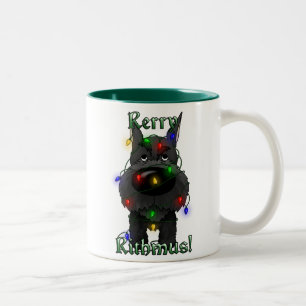 Tasse 2 Couleurs Lumières de Noël de Schnauzer