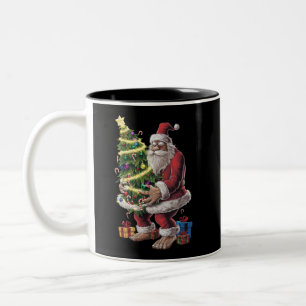 Tasse 2 Couleurs Lumières de sapin de Noël Bigfoot Noël amateur de 
