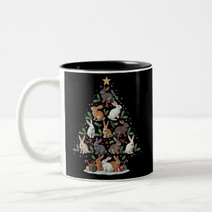 Tasse 2 Couleurs Lumières de sapin de Noël de lapin de Pâques Anima