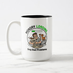 Tasse 2 Couleurs Lundi Chargement Papa Chien Café Humour Drôle Bure