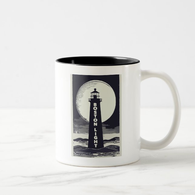 Tasse 2 Couleurs Lune phare de Boston (Droit)