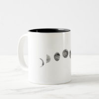 Lunes Phases Moderne Minimaliste Aquarelle Noir Bl