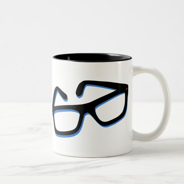 Tasse 2 Couleurs Lunettes de nerd cool (Droit)