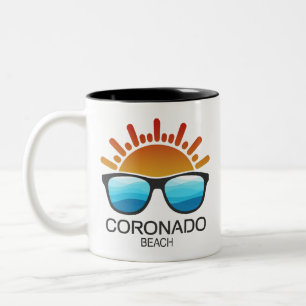 Tasse 2 Couleurs Lunettes de soleil de Coronado Beach Californie