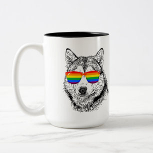 Tasse 2 Couleurs Lunettes de soleil de fierté de loup
