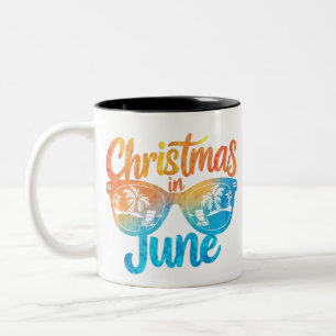 Tasse 2 Couleurs Lunettes de soleil Noël en juin Vacances d'été drô
