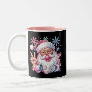 Tasse 2 Couleurs Lunettes de soleil roses rétro Santa Xmas Bubble G