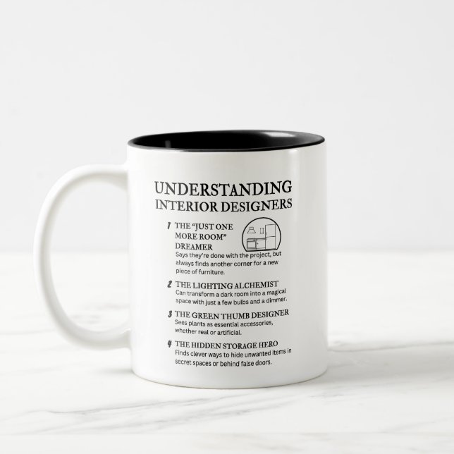 Tasse 2 Couleurs L'univers décalé des designers d'intérieur (Gauche)