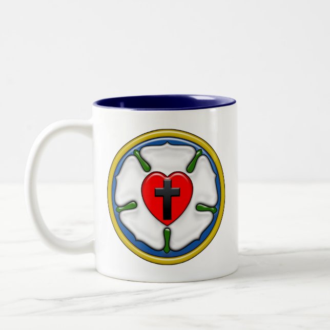 Tasse 2 Couleurs Luther Rose au relief (Gauche)