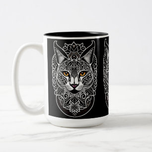 Tasse 2 Couleurs Lynx de conception tribale