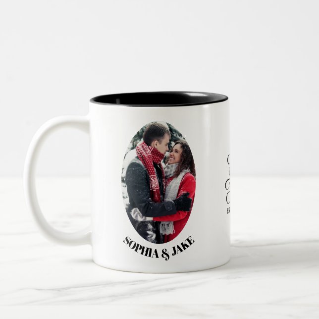 Tasse 2 Couleurs M. & Mme Couple Typographie (Gauche)