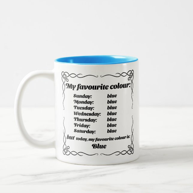 Tasse 2 Couleurs Ma couleur préférée est le bleu (Gauche)