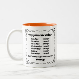 Tasse 2 Couleurs Ma couleur préférée est orange