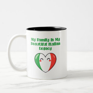 Tasse 2 Couleurs Ma famille mon héritage italien magnifique fierté