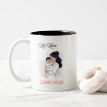 Ma maman Super Maman Fête des Mères Mignonne Bébé