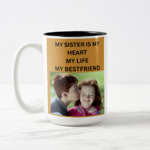 TASSE 2 COULEURS MA SŒUR EST MON CŒUR MA VIE MA MEILLEURE AMIE