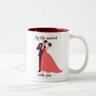 Tasse 2 Couleurs Ma vie commencée par vous