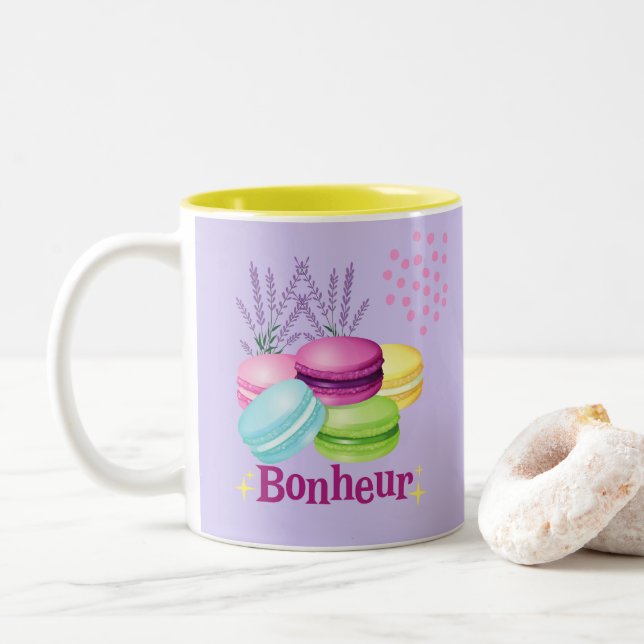 Tasse 2 Couleurs Macarons français (Avec donut)