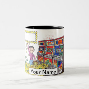 Tasse 2 Couleurs Machine à sous - Dessin féminin par PrintedPerfect