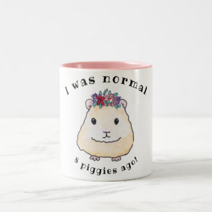Tasse 2 Couleurs Mad guinea dame J'étais normal il y a 8 piggies