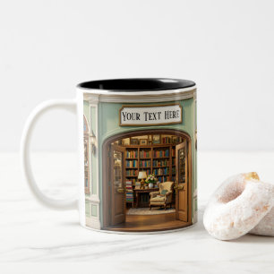 Tasse 2 Couleurs Magasin de livres cosy personnalisé en céramique