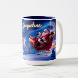 Tasse 2 Couleurs Magique Night Ride Père Noël et son radiant