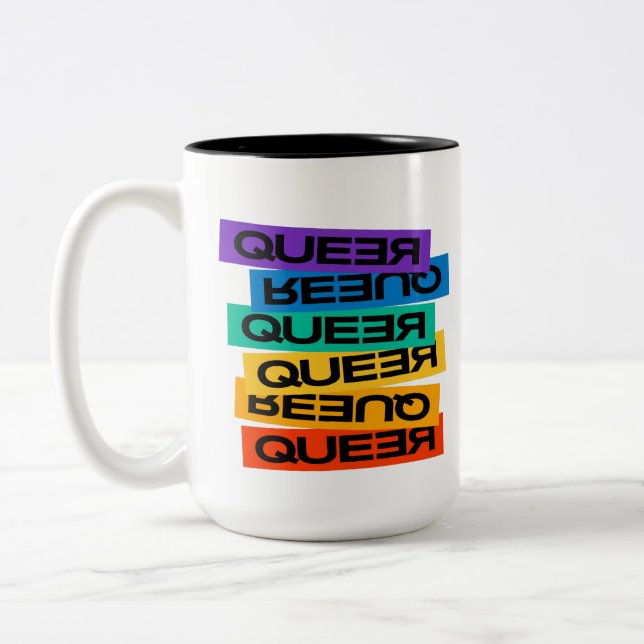 Tasse 2 Couleurs Magnet de voiture. LGBT+Pride. Queer. (Gauche)